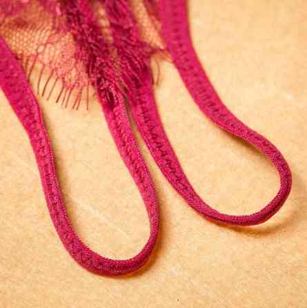 Еротичні трусики з розрізом та камінцем універсальний бордовий Київ