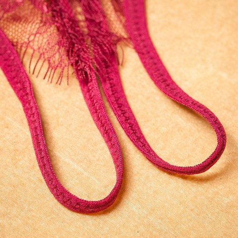 Еротичні трусики з розрізом та камінцем універсальний бордовий Київ - фото 4