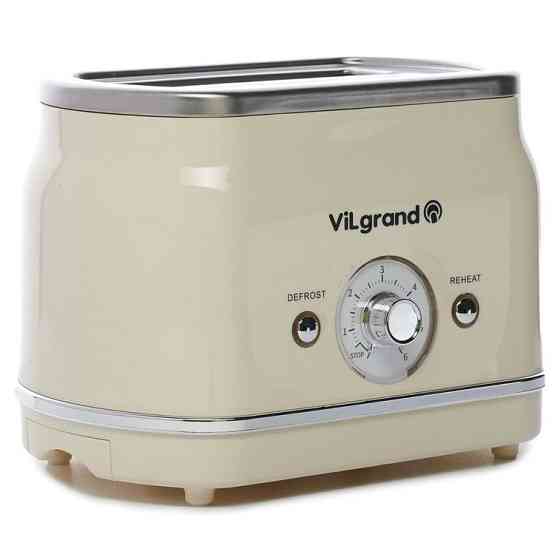Електричний побутовий тостер на 2 тости ViLgrand VT0823R 850 Вт, Електро тостер Маленький PT-59 Київ