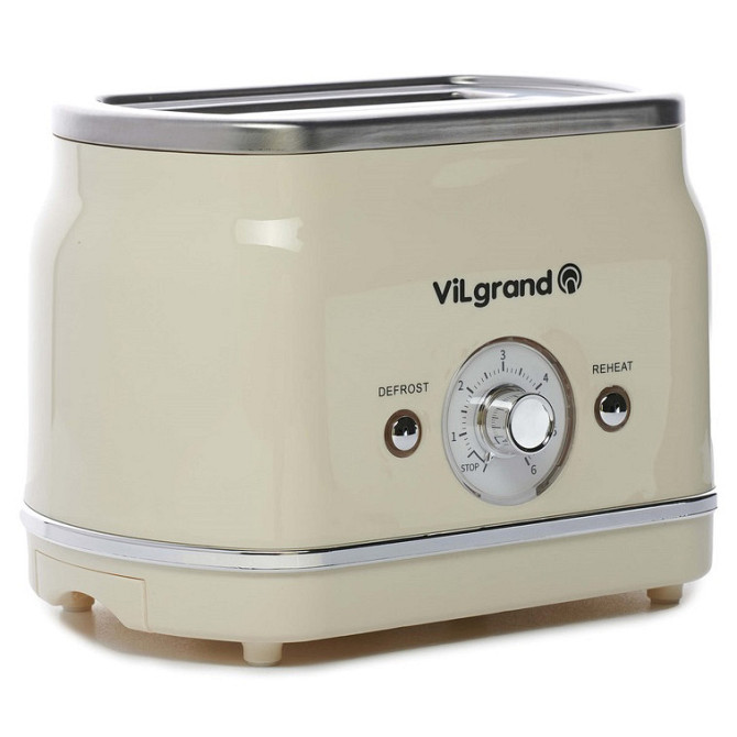 Електричний побутовий тостер на 2 тости ViLgrand VT0823R 850 Вт, Електро тостер Маленький PT-59 Київ - фото 2