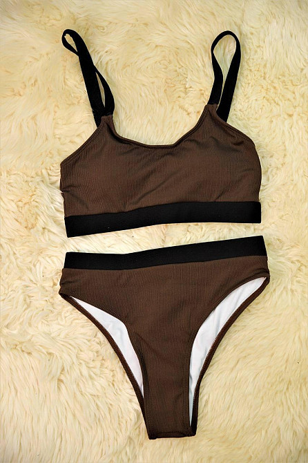 Купальник спортивний жіночий роздільний Коричневий M Харків - фото 2