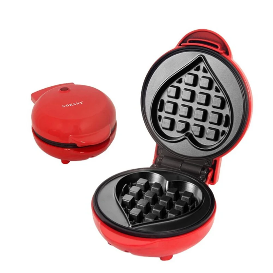 Вафельниця для бельгійських вафель 550 Вт з антипригарним покриттям Sokany SK-BBQ-849 Київ