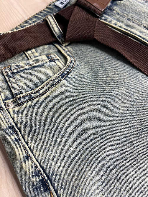 Шорти жіночі джинсові Liana 447 бермуди висока посадка стрейч з ременем блакитні, блакитний, 30, 30, 85 см, 120 см Київ - фото 17