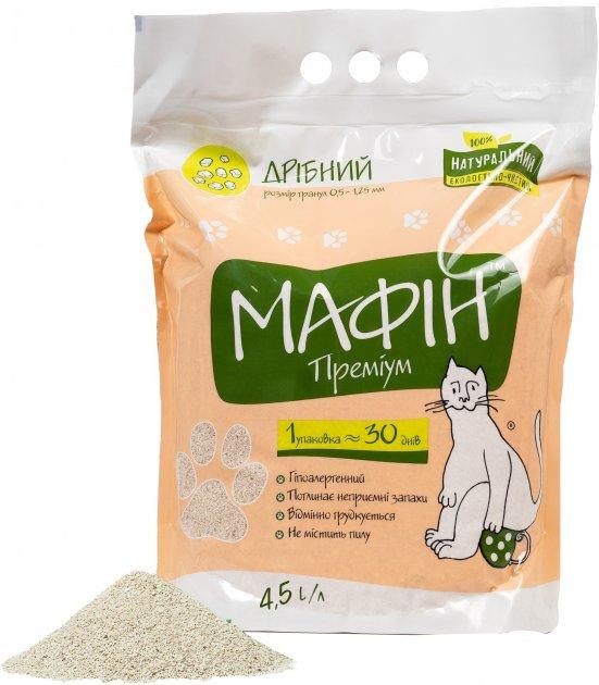 Бентонітовий наповнювач для котячого туалету Мафін Преміум Дрібний (гранули 0.5 - 1.25 мм) 4.5 л (вага 4 кг) Вінниця - фото 2