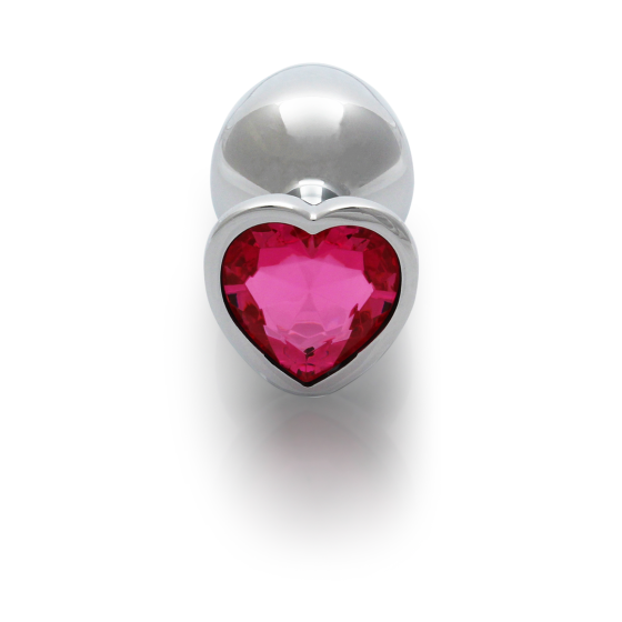 Анальная пробка – Ouch! Metal Butt Plug Medium Silver/Rubellite Pink Sex Aura Киев