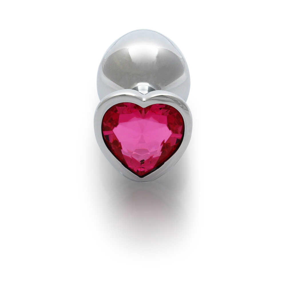 Анальная пробка – Ouch! Metal Butt Plug Medium Silver/Rubellite Pink Sex Aura Киев - изображение 4