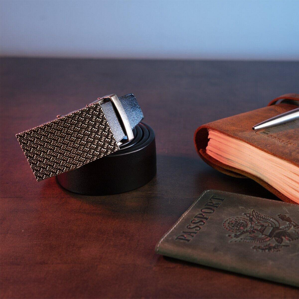 Оригінальний чоловічий ремінь з автоматичною пряжкою Vintage 20212 Чорний Київ - фото 2