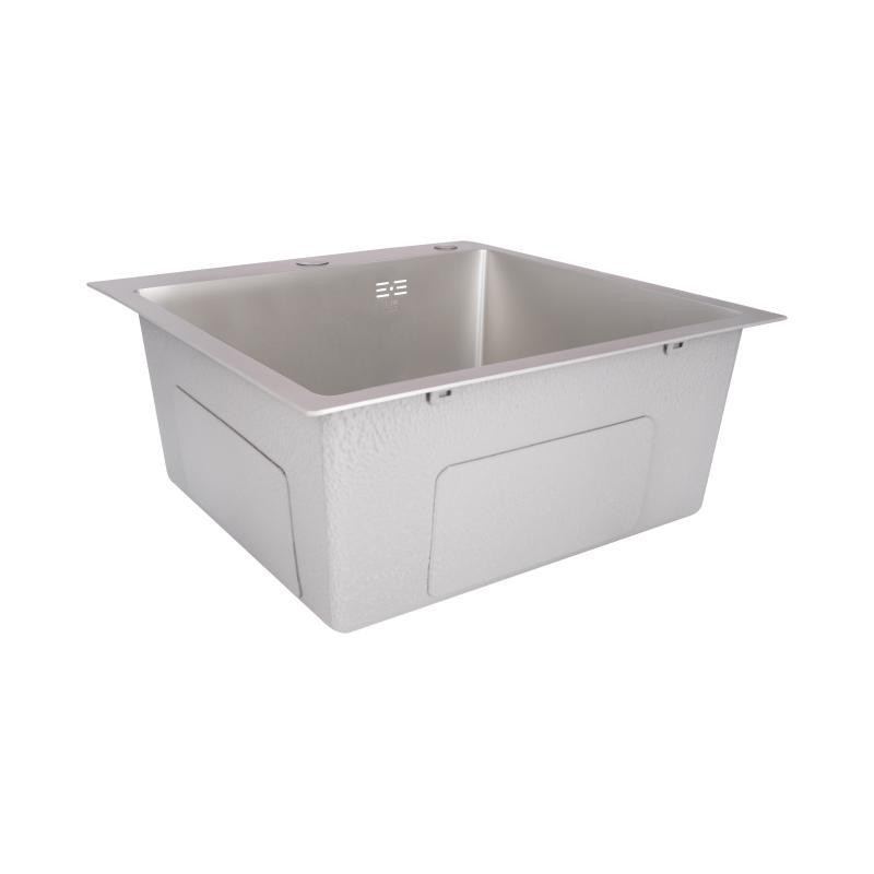 Кухонная мойка с нержавеющей стали Lidz H50*50G 3.0/0.8 мм Brush Grey (LDH5050GPVD3008) серая Киев - изображение 4