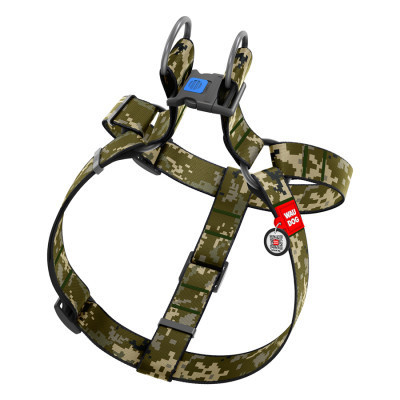 Шлей для собак WAUDOG Nylon с QR паспортом "Милитари" пластиковый фастекс XL (324-4026) Винница - изображение 2