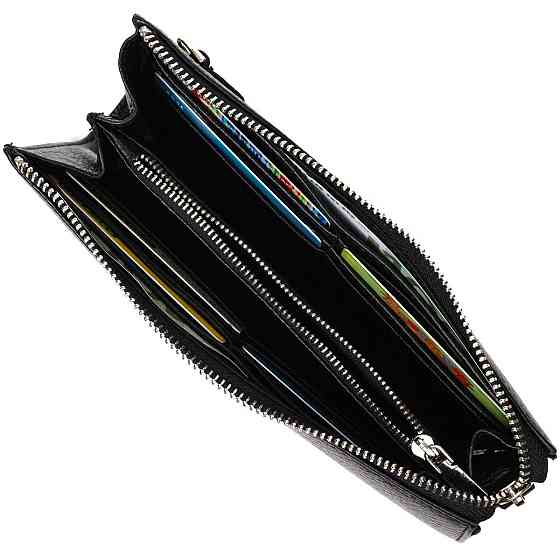 Функціональний чоловічий клатч із натуральної шкіри флотар BOND 22050 Чорний Київ