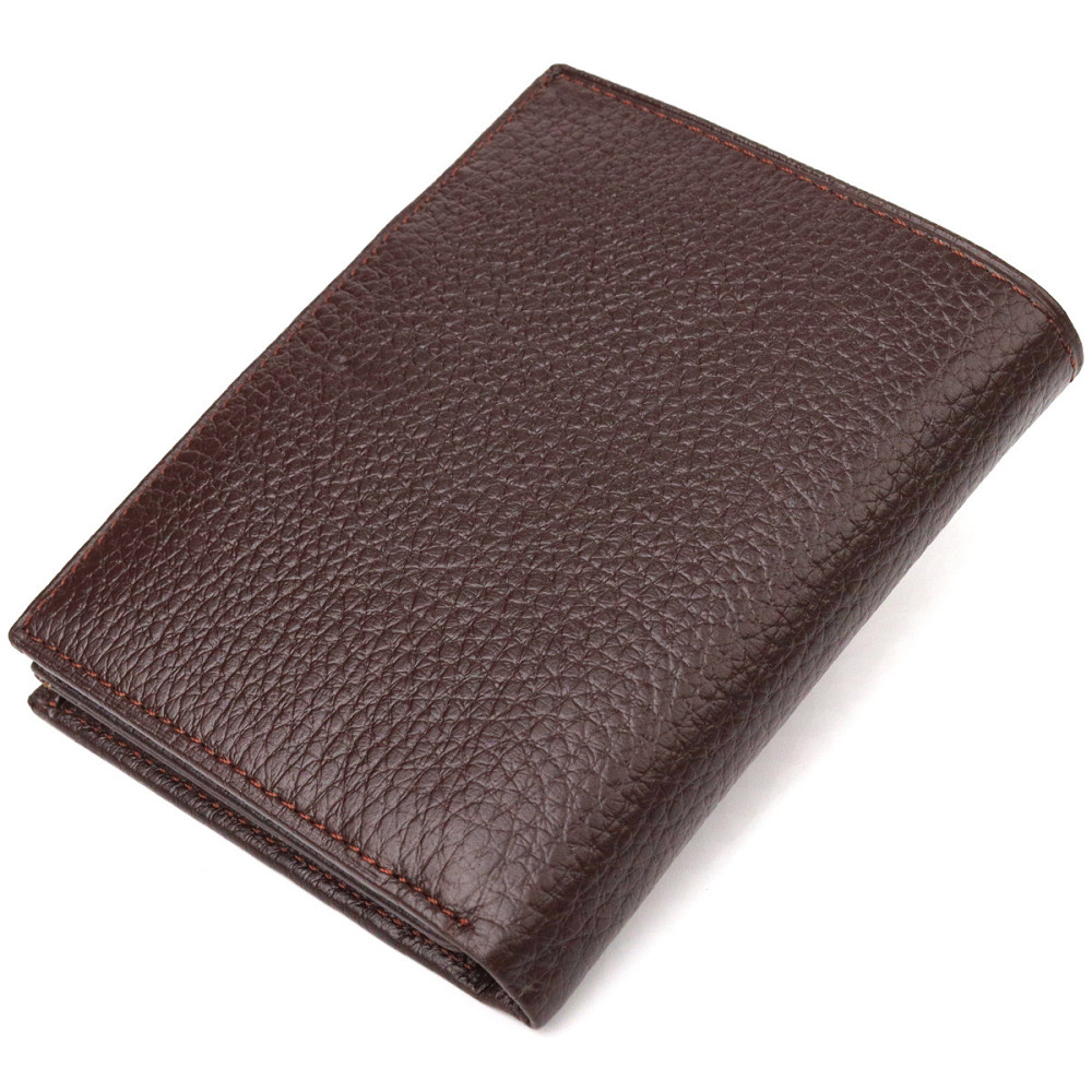 Мужской компактный вертикальный кошелек из натуральной кожи CANPELLINI 21674 Коричневый Киев - изображение 9