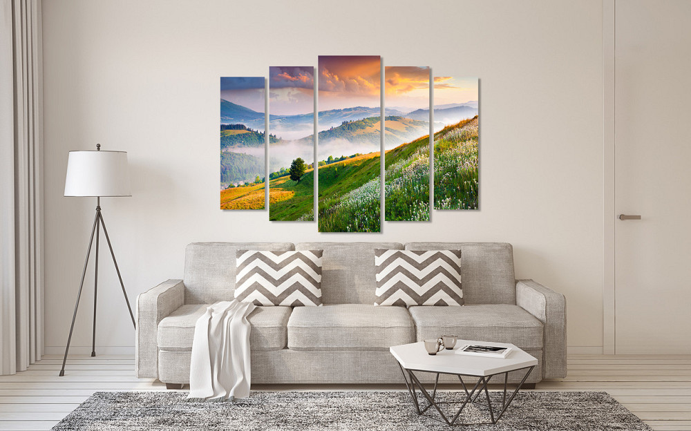 Модульна картина у вітальню/спальню  Гори під туманом  LM006_5 90х132 см Київ - фото 2