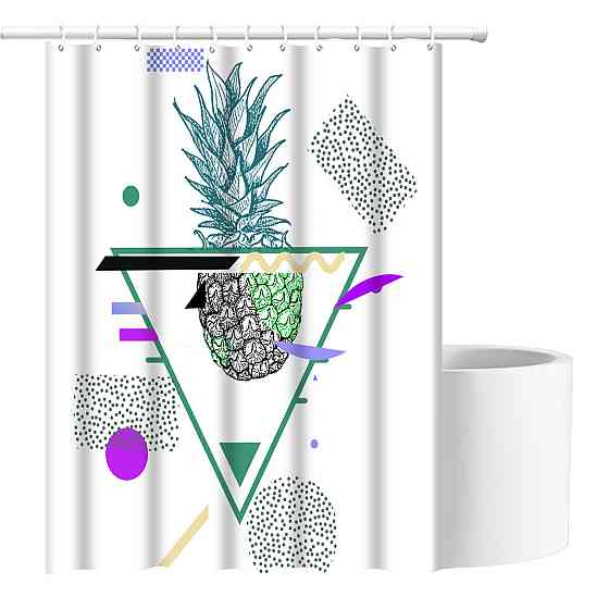 Шторка для ванны из полиэстера водонепроницаемая Bathlux 180x180 см с кольцами, занавеска для ванной комнаты Каменец-Подольский