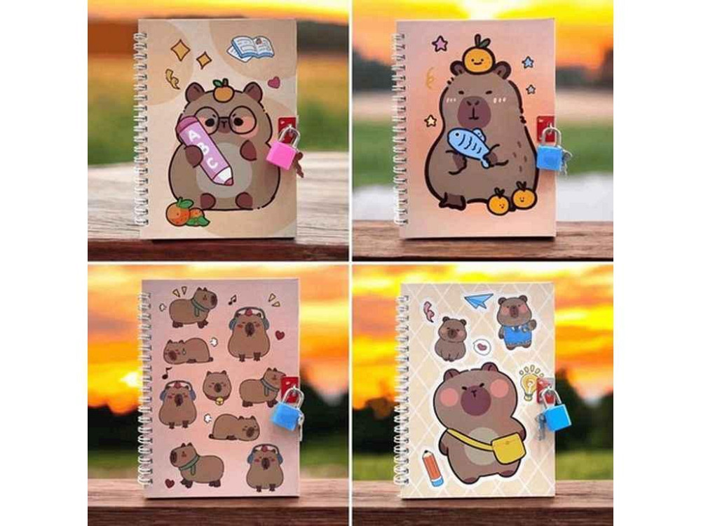 Блокнот на пружине с замком CAPYBARA 110х150мм 48арка ТМ ZIBI Solmir Київ - фото 1