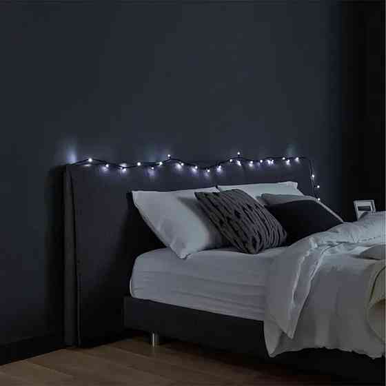 Гірлянда на 6 м з 50 LED лампами, чорний провід, біла Київ