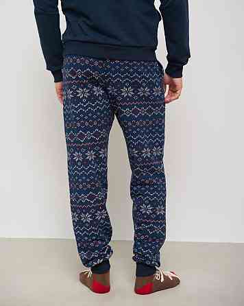 Чоловіча тепла піжама — Байка — штани в орнамент — Family look для пари Tom John 93430 Київ