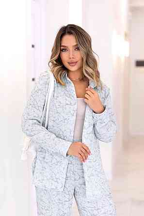 Жіночий легкий прогулянковий костюм: сорочка та штани американський креп Блакитний, 42/44 Одеса