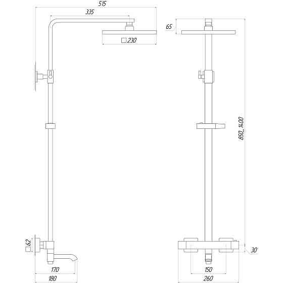 Душевая система Globus Lux Termostatic Q VAN-GLQ-0041T-BB (000021957) Киев