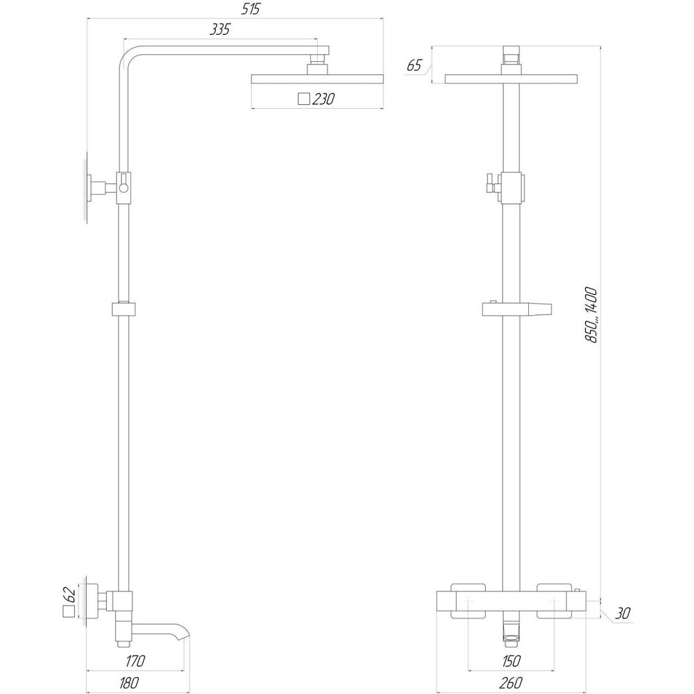 Душевая система Globus Lux Termostatic Q VAN-GLQ-0041T-BB (000021957) Киев - изображение 5