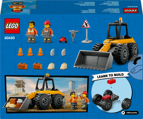 Конструктор LEGO City Жовтий будівельний автонавантажувач 81 деталь (60450) Харків