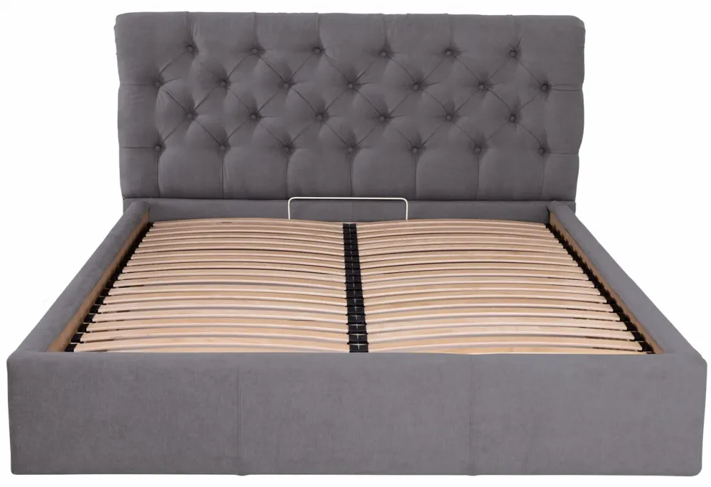 Ліжко Двоспальне London Comfort 180 х 190 см Місті Dark Grey З підйомним механізмом та нішою для білизни Темно-сірий Київ - фото 2