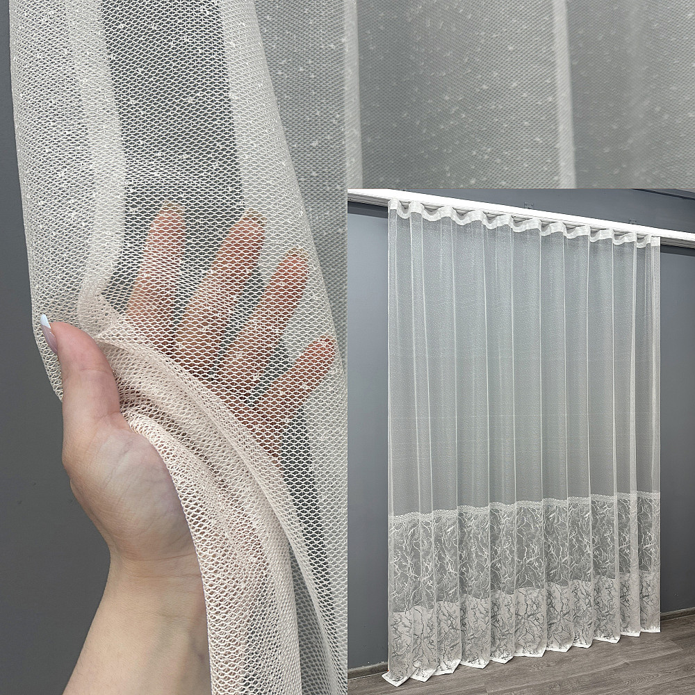 Тюль VR-Textil 1669т Жакард Білий 250х270 см (42-1107) Київ - фото 1