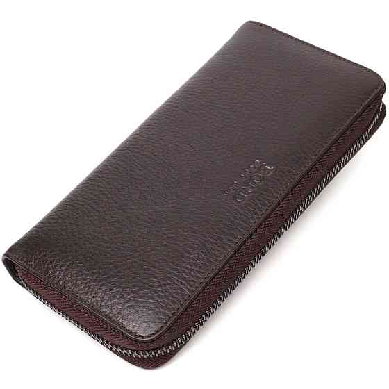 Зручний жіночий гаманець із натуральної зернистої шкіри BOND 21981 Коричневий Київ