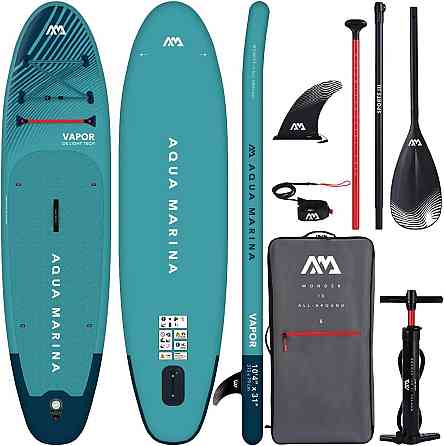 Надувная доска для серфинга Aqua Marina Vapor SUP с веслом поводком рюкзаком и насосом 315 х 79 х 15 Дніпро