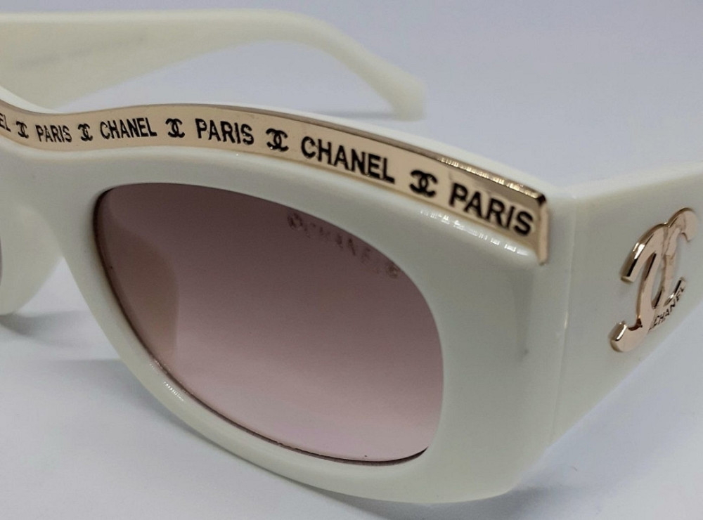 Брендовые женские очки бежево розовые в белой глянцевой оправе. Киев - изображение 3