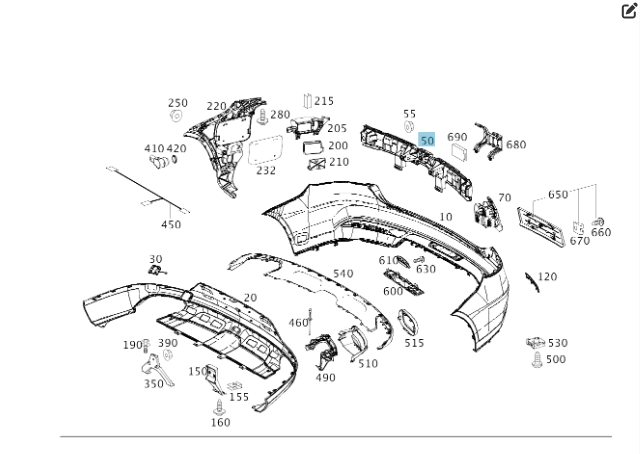 Mercedes-Benz  A2928800503 Кріпильний кронштеїн / опора заднього бампера центральний GLE Coupe C292 Одесса - изображение 3