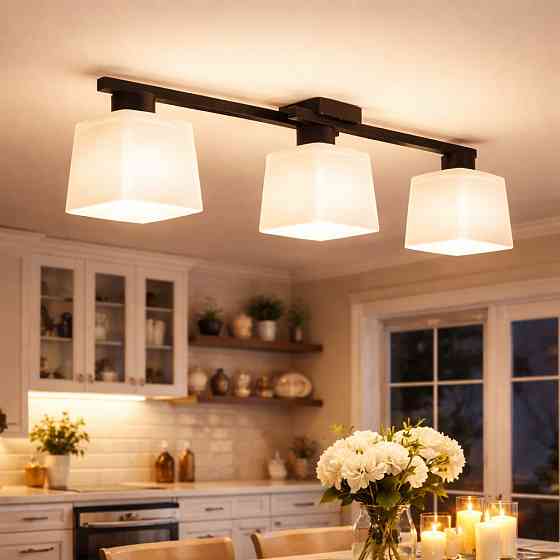 Люстра потолочная на три плафона MSK Electric Dublin под лампы Е27 черная NL 16610-3 BK Одесса