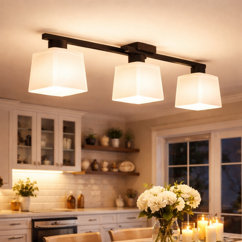 Люстра стельова на три плафони MSK Electric Dublin під лампи Е27 чорна NL 16610-3 BK Одеса - фото 6