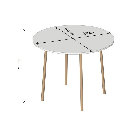 Обідній стіл круглий LION Маямі-1 дерев'яні ніжки Німфея Альба (LION-041002) Львів - фото 7