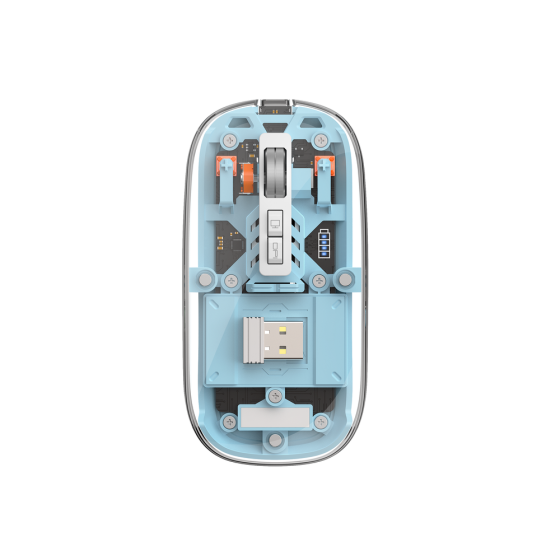 Маніпулятор миша бездротова WIWU Crystal Magnetic Wirless Mouse WM105 (Dual-bluetooth +2.4G three-mode) blue Одеса