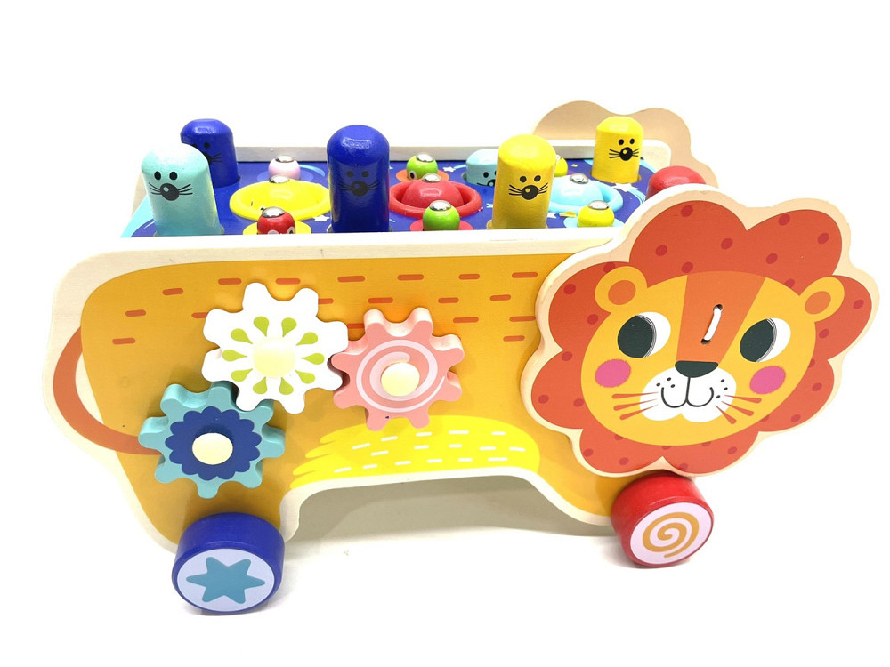 Ігровий центр 4FUN Game Club Wood ксилофон магнітна рибалка стукачка шестерні Лев Помаранчевий (55202) Чернігів - фото 6