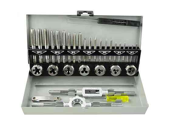 Набір мітчиків і плашок "GeKo" M3-M12, к-т 32 шт. Стрый