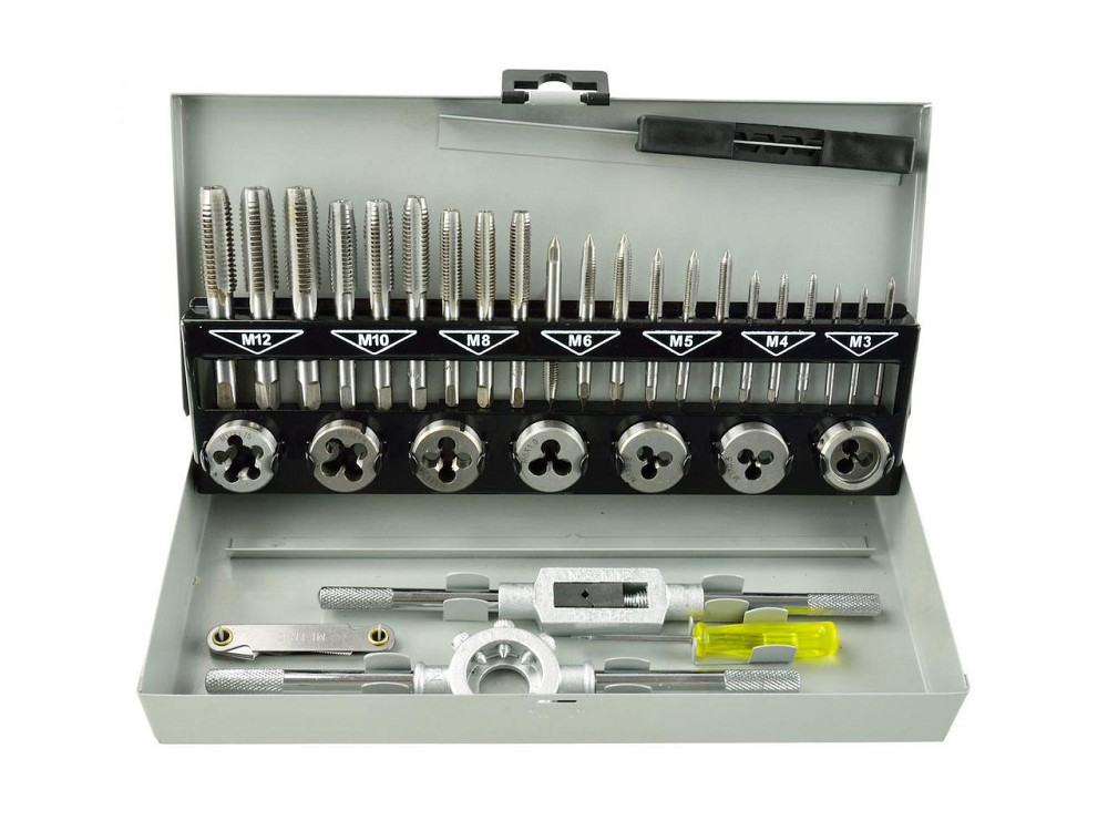 Набір мітчиків і плашок "GeKo" M3-M12, к-т 32 шт. Стрый - изображение 1