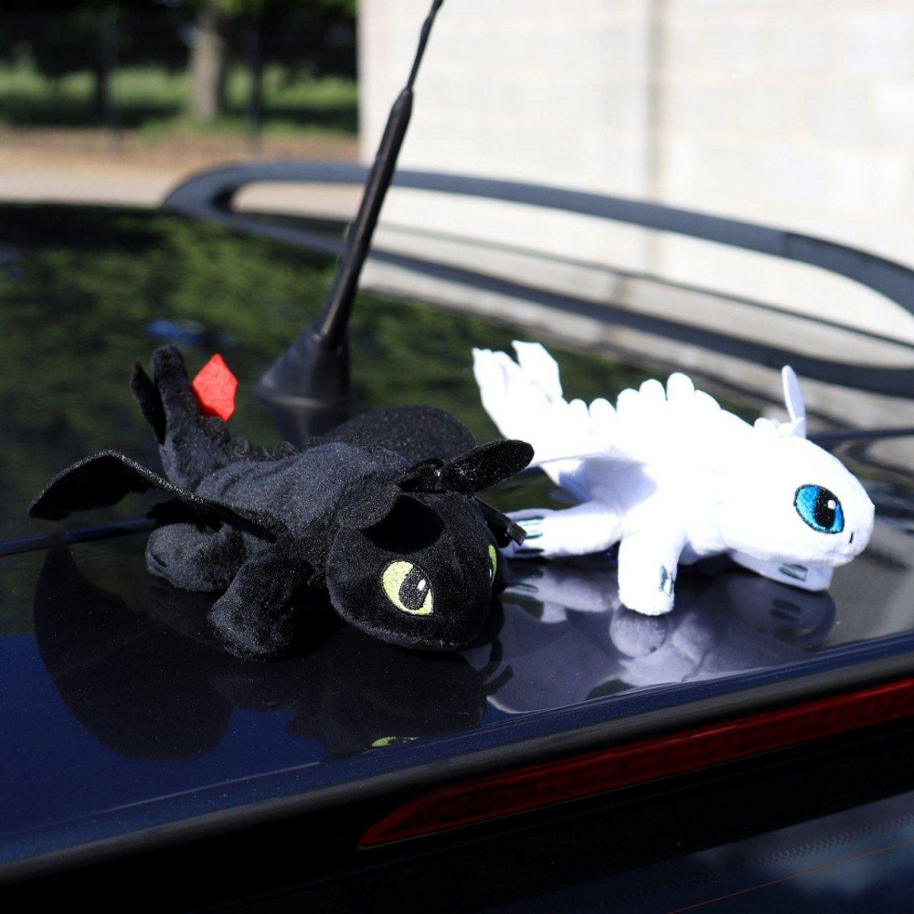 Мягкая игрушка на машину Дракон Беззубик на клейкой основе + карабин,20см / Плюшевая игрушка в машину SBR Киев - изображение 6