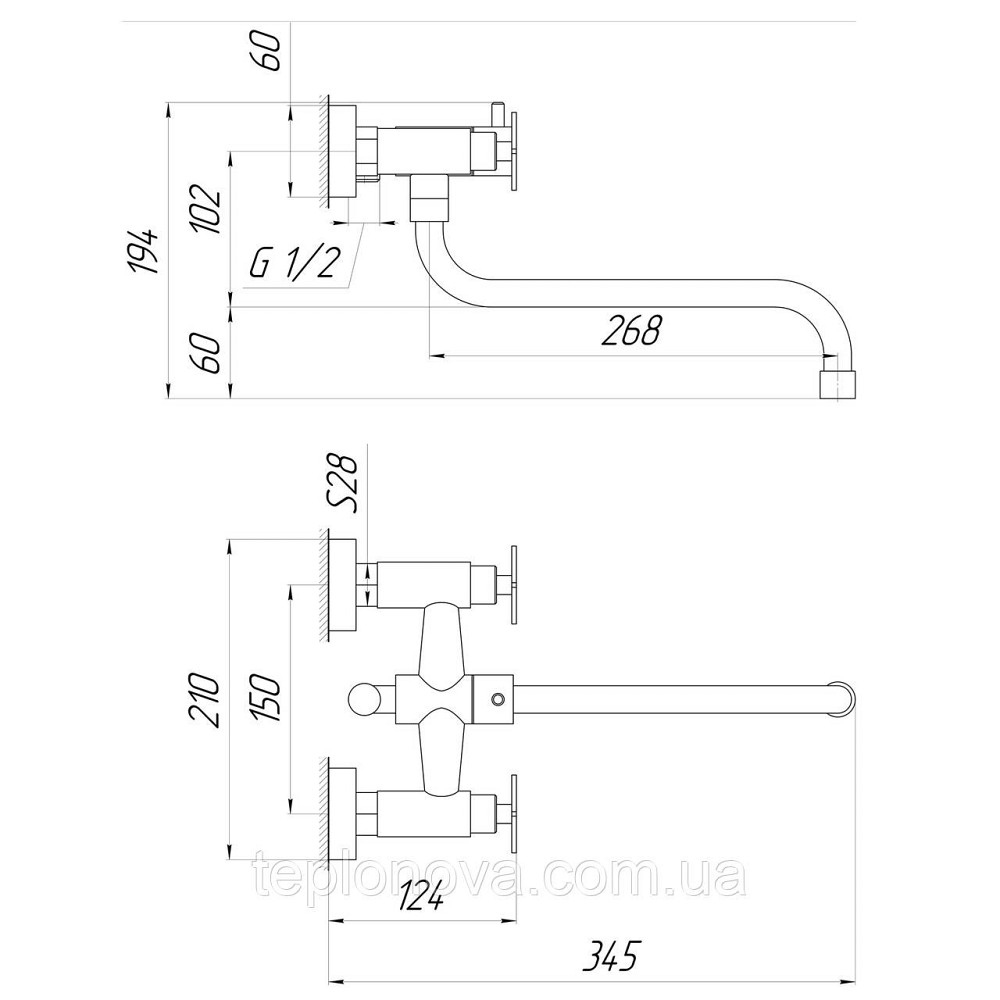 Смеситель для ванны Globus Lux DUKAT SD4-208L Черновцы - изображение 6