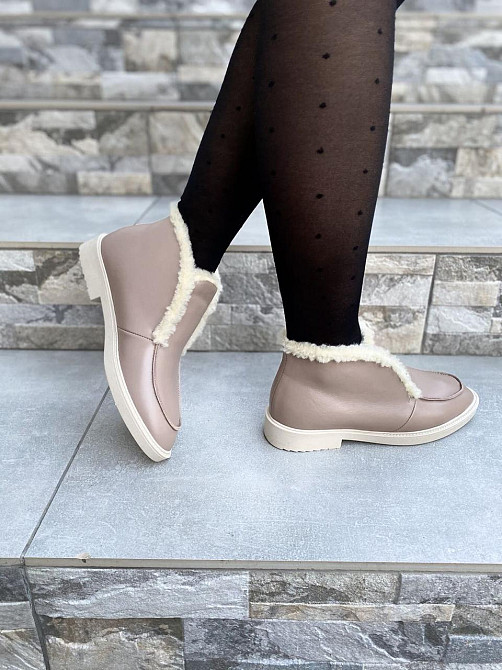 Daragani Черевики жіночі Daragani капучино натуральна шкіра зима висота 9 см (4244) Коломия - фото 7