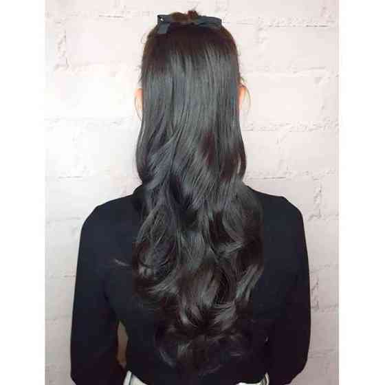 Шиньйон накладний хвіст на стрічці Didaka хвилясте волосся "Брюнетка" - 48см Вінниця