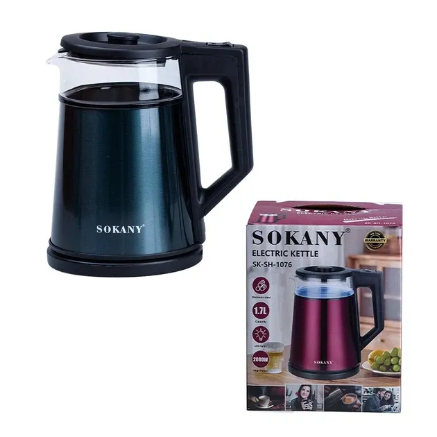 Електричний чайник Sokany SK-SH-1076 2000Вт 1.7 л з індикатором рівня води та автоматичним вимкненням Одеса - фото 2