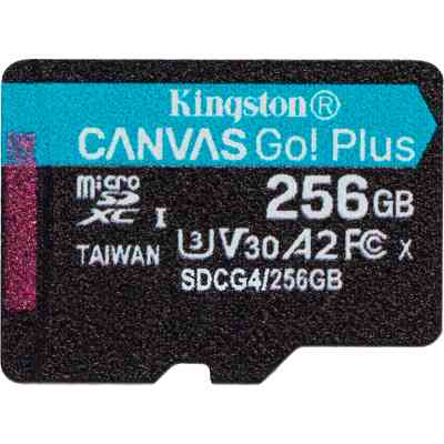 Карта памяти Kingston 256GB microSDXC сlass 10 UHS-I U3 V30 A2 Canvas Go Plus G4 (SDCG4/256GBSP) Винница