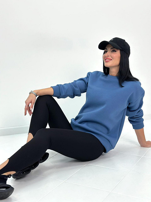 Жіночий теплий батник "Wear" Турція оптом | Норма і батал Джинс, 50-52 Київ - фото 2