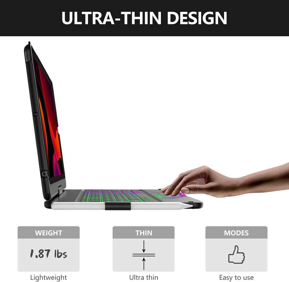 Фирменный защитный чехол AMZCASE с Bluetooth клавиатурой для iPad 10.2 (2019/20/21)/pro10.5(2017)/Air 3 10.5 Днепр - изображение 3