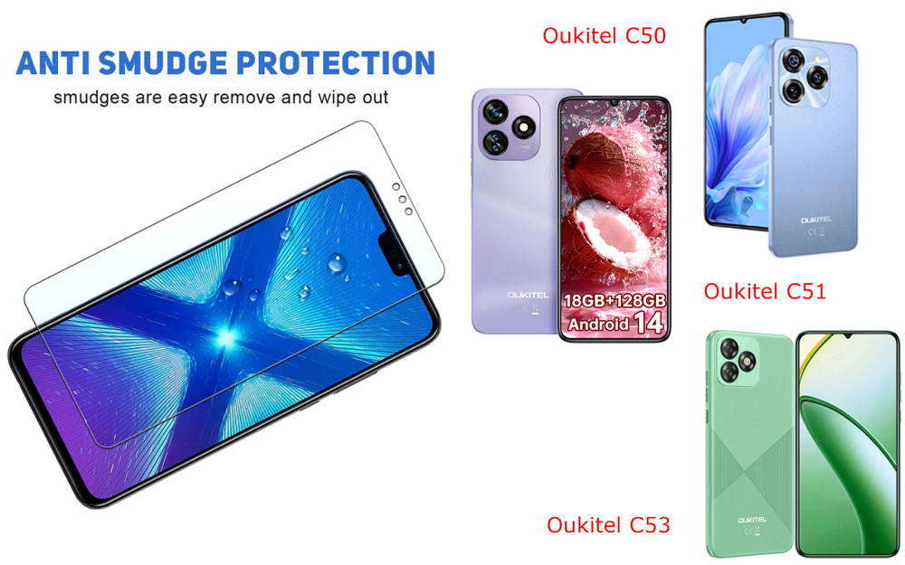 Захисне скло NeoGlass для Oukitel C50, Oukitel C51, Oukitel C53 – надпрозоре та стійке Київ - фото 3