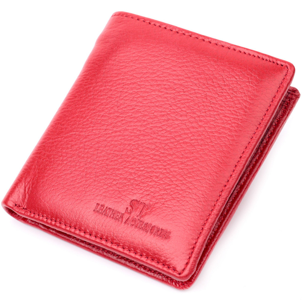 Жіночий шкіряний гаманець з монетницею, червоний (ST Leather) Київ - фото 19