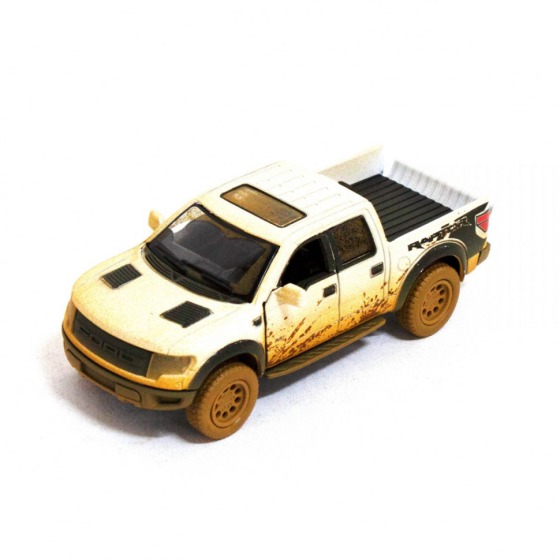 Детская модель машинки пикап Ford F-150 SVT Raptor-Supercrew Muddy Kinsmart KT5365WY инерционная, 1:46 White Винница