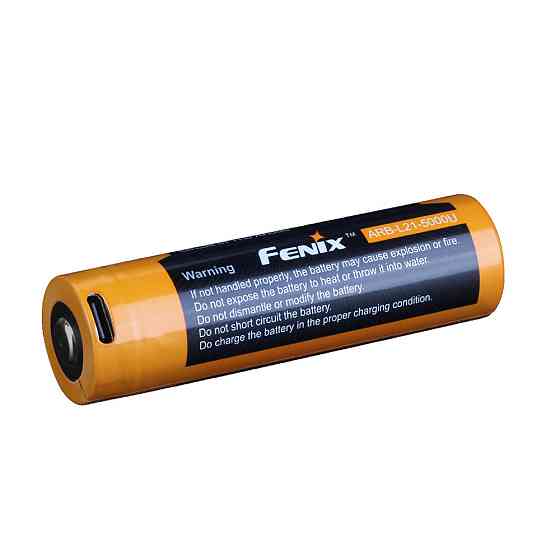 Аккумулятор 21700 Fenix ARB-L21-5000U зарядка USB Type-C (Черно-оранжевый) Винница
