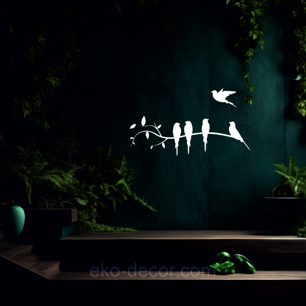 Декоративное настенное Панно «Птички на ветке», Декор на стену 70*23 см, Белый Киев - изображение 10